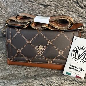 Two tone over the shoulder bag made by Valentino Orlandi